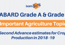 NABARD Grade A, Grade B Important Agriculture Topic: Second Advance estimates for Crop Production in 2018 -19