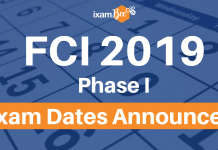 FCI 2019: FCI Phase I Exam Dates Announced