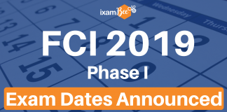 FCI 2019: FCI Phase I Exam Dates Announced