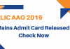LIC AAO 2019: LIC AAO Mains Admit Card Released LIC AAO Mains Admit Cards Released
