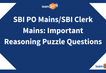 2019 SBI PO, SBI Clerk Mains: Important Reasoning Puzzle Questions
