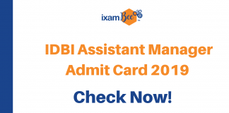 IDBI Assistant Manager 2019 Admit Card Out: Download Now IDBI Assistant Manager Exam Admit Card