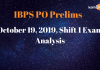 IBPS PO Prelims Exam Analysis 2019-19th October (1st shift)