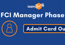 FCI Manager 2019: Phase 1 Admit Card out