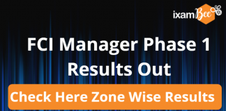 FCI Manager Phase 1 2019 Results Out: Check Here Zone Wise Results