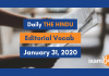 Daily The Hindu Editorial Vocab: January 31, 2020