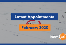Latest Appointments in February 2020