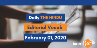 Daily The Hindu Editorial Vocab: February 01, 2020