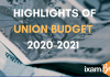 UNION BUDGET 2020-2021  Highlights