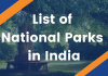 List of National Parks in India