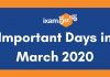 Important Days with themes in March 2020