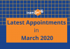 New Appointments in March 2020