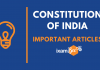 Constitution of India: Important Articles