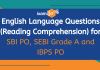 English Language : Reading Comprehension Sample Questions for  SBI PO, SEBI Grade A, and IBPS PO English Comprehension