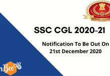 SSC CGL 2020-21 Notification To Be Out On 21st December 2020