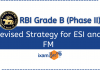 RBI Grade B 2021 Phase 2: Revised Strategy for ESI and FM RBI Grade B 2021 ESI and FM