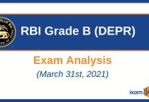 RBI Grade B Phase 2 DEPR Exam Analysis: March 31, 2021 RBI Grade B DEPR Exam Analysis 2021