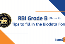 RBI Grade B Phase 2: What should be written in the Biodata Form?