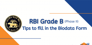 RBI Grade B Phase 2: What should be written in the Biodata Form?
