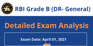 RBI Grade B Phase 2 (DR-General) 2021: Detailed Exam Analysis, (April 01, 2021) RBI Grade B (DR-General) Exam Analysis 2021