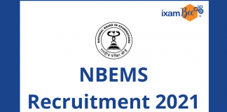 NBEMS Recruitment Exam 2021 NBEMS Recruitment Exam 2021.