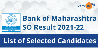 Bank of Maharashtra SO Result 2022
