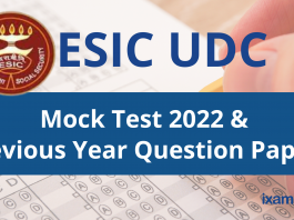 ESIC UDC Mock Test 2022