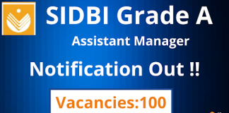 SIDBI Grade A 2022 Notification: Eligibility Criteria Changed SIDBI Grade A Recruitment 2022: Apply Online for 100 Vacancies