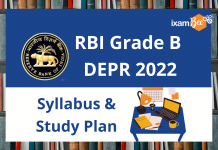 RBI Grade B DEPR 2022: Syllabus and Study Plan RBI Grade B DEPR 2022: Syllabus & Study Plan
