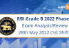 RBI Grade B 2022 Phase 1 Exam Analysis/Review 28th May 2022 (1st Shift) RBI Grade B 2022 Phase 1 Exam Analysis/Review 28th May 2022 (1st Shift)