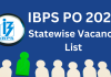IBPS PO Vacancy 2023 – State wise Vacancy List  State wise vacancy list of IBPS PO 2023