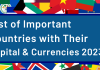 Important Countries With Their Capitals and Currencies Check Here to Read a Complete List of Important Countries, Capitals and Currencies