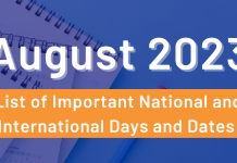 Important Days of August: List of Major Events and Festivals of August 2023 List of important days of August