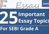 25 Important Essay Topics For SEBI Grade A 2024