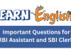 English Important Questions for RBI Assistant and SBI Clerk