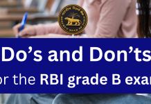 What are some dos and don’ts for the RBI Grade B exam? RBI Grade B