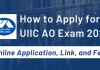 How to apply for UIIC AO exam 2024: Online Application, Link and fee How to Apply for UIIC AO Exam 2024: Online Application, Link, and Fee