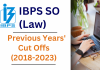 IBPS SO Law Previous Years’ Cut Offs (2018-2023)  IBPS SO Law Previous Years' Cut Offs (2018-2023)