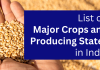 Major Crops in India and Their Producing States: Detailed List Crops in India