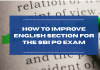 How to Improve English section for the SBI PO Exam