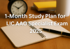 1-Month Study Plan for LIC AAO Specialist Exam 2025 1-Month Study Plan for LIC AAO Specialist Exam 2025